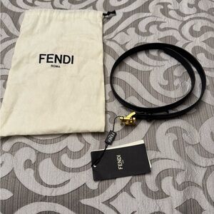 Fendi Black Belt with Gold Hardware